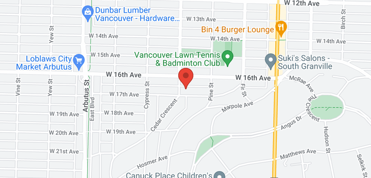 map of 1783 W 16TH AVENUE
